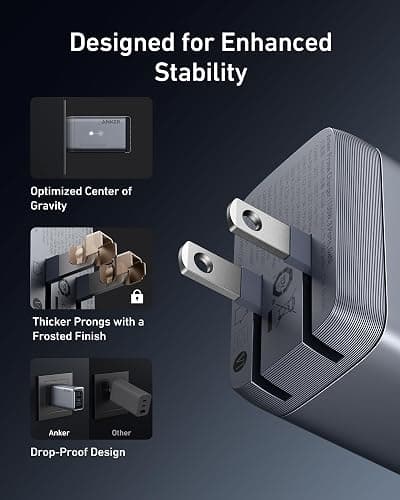 Anker Prime Charger, 100W 3-Port GaN USB C Charger Block, Foldable and Compact for MacBook, iPad, iPhone 17 Series, Galaxy S24/S23, and More thumbnail 5
