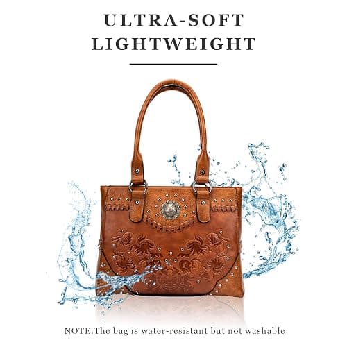 LAVAWA Tote Bag for Women Large Western Purse Ladies Top Handle Shoulder Handbags Vintage Embossed Concho Studs thumbnail 7