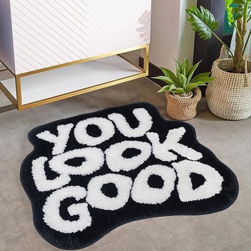 Urtlmaji You Look Good Bath Mat Pink Bathroom Rugs Funny Cute Bath Rugs Non Slip Microfiber Plush Preppy Small Cool Shower Rug Washable Absorbent Floor Mat for Bathtub Sink thumbnail 6