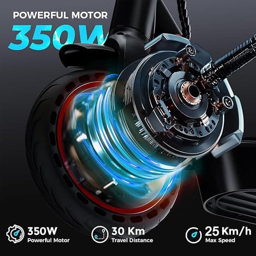 iScooter Electric Scooter, 8.5-10" Tires 30-50KM Range 350-500W Motor Fast Electric Scooter for Adults with APP Control,Multiple Speed Modes, Electronic & Disc Brakes,Foldable Portable E-Scooter - i9(8.5" Tires-30KM) thumbnail 3