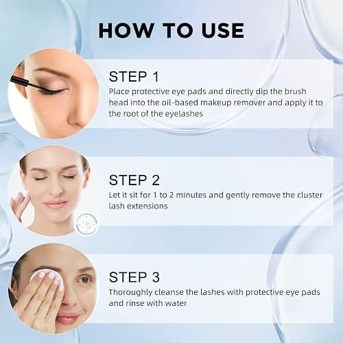 QUEWEL Lash Remover for Lash Clusters 5ML Lash Cluster Remover Gentle Lash Remover for Cluster Lashes, Cluster Lash Remover Lash Bond and Seal Eyelash Glue Remover Self-Use at Home thumbnail 5