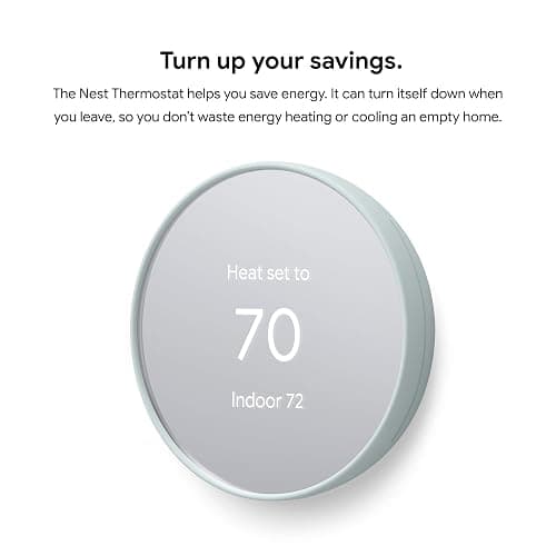Google Nest Thermostat - Smart Thermostat for Home - Programmable Wifi Thermostat - Fog thumbnail 2