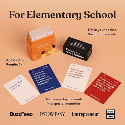 Children are Human | 140 Conversation Cards to Help Bond with Kids | Card Game for Elementary School Children | Designed by Experts for Grades 2-5 | Ages 7-10+ thumbnail 2