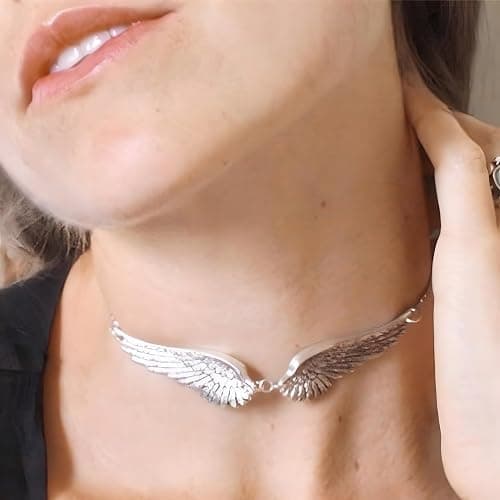 Unified Jewellery Silver Plated Angel Wings Necklace For Women, Double Wing Pendant, Adjustable Chain, Fashion Jewellery B44 thumbnail 6