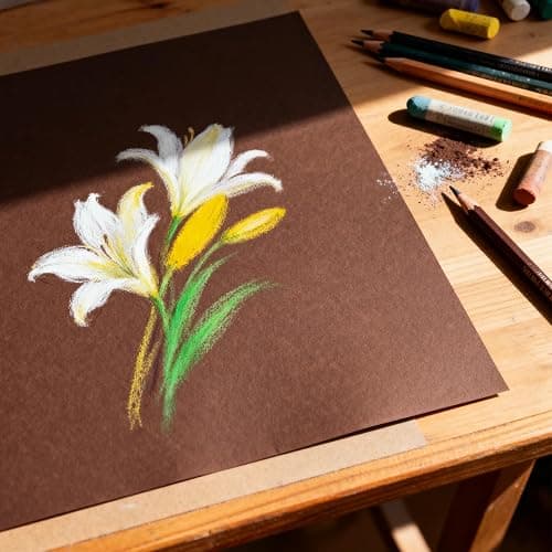 Somime 9x12 (600gsm) Sanded Pastel Paper Pad for Artists, 12 Sheets of 6 Assorted Colors Heavyweight Drawing Paper Pad for Pencils and Soft Oil Charcoal Pastels thumbnail 7