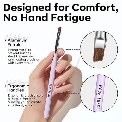 Modelones Nail Art Brushes Set, Nail Brush kit Gel Polish, Extension Gel, Liner, Clean up, Carving, Apex Building, Dotting Pens Professional Tools for Drawing Painting 3D Design Salon & DIY Use thumbnail 6
