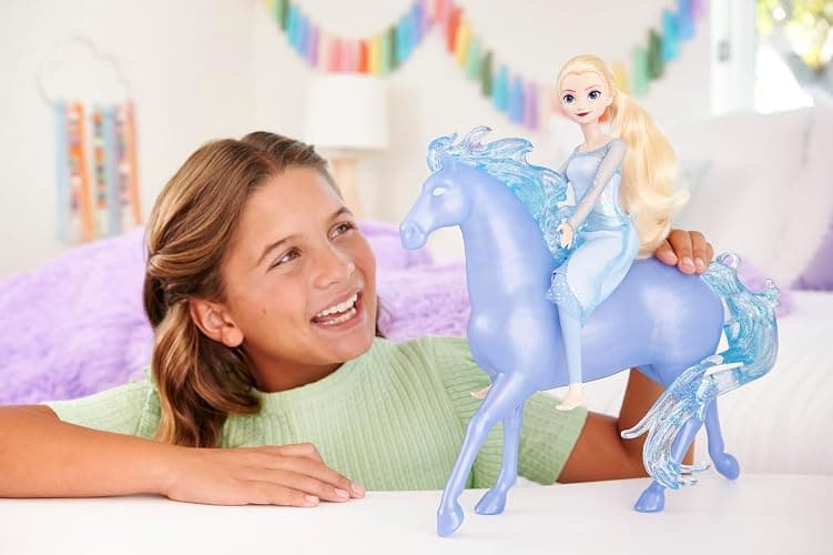 Mattel Disney Frozen Toys, Elsa Fashion Doll & Horse-Shaped Water Nokk Figure Set, Inspired by the Frozen 2 Movie thumbnail 2