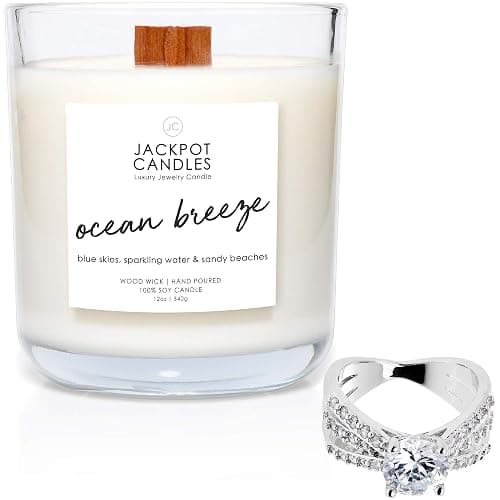 Ocean Breeze Candle with Ring Inside (Surprise Jewelry Valued at $15 to $5,000) Ring Size 7 - Image 1