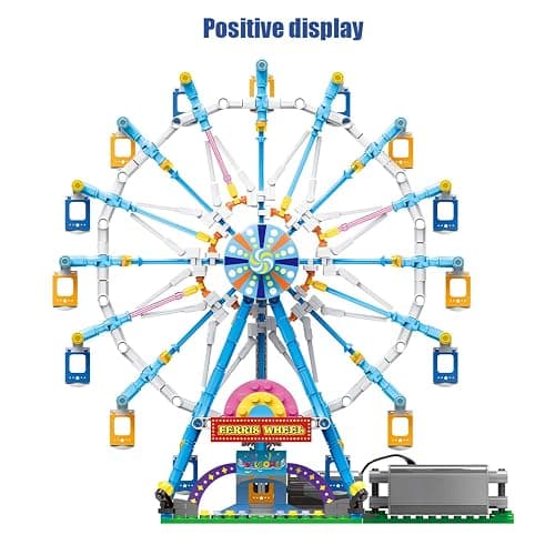 NEWRICE Rotating Ferris Wheel Building Blocks Kit,with Lights Amusement Park Building Construction Toys Set for 6+ Year Boys.Girls.Adult(870 Pieces) thumbnail 4