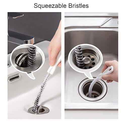 KEYRI 3Pcs Sink Cleaning Brush Flexible Drain Waterpipe Dredge Tool Tube Overflow Cleaner Pipe Dredging Unblocker Hair Catcher Bath Plug Sewer, 45cm, (SCS2) thumbnail 6