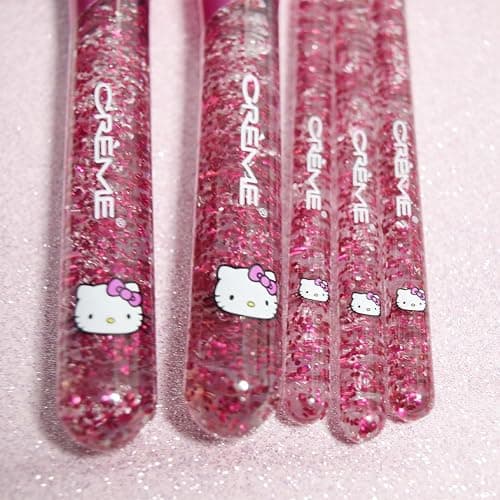 The Creme Shop Hello Kitty Luv Wave Brush Collection - Versatile & Silky-Soft Makeup Brushes - Precise Shader, Blending Brush, Angled Detailer, Blush Brush, Powder Brush - Durable & Easy to Wash - Set thumbnail 4
