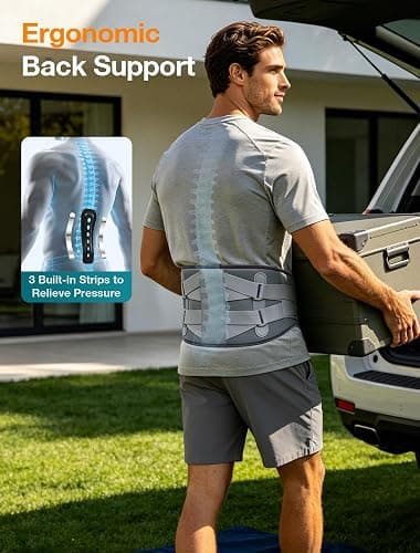 ALLJOY 67" Cordless Heating Pad for Back, FSA Eligible Items Only List, Father-s Day Gift-s for Dad Women Men, Portable Lower Back Massager with 3 Heat 5 Vibration, Wireless Heating Pad for Cramps thumbnail 7