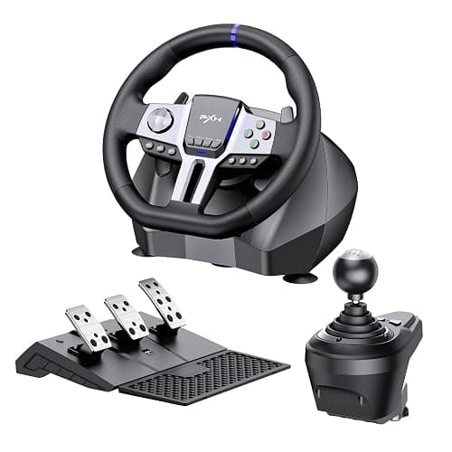 PXN PC Steering Wheel, V9 GEN2 Universal Usb Car Sim 270/900 Degree Race Steering Wheel with 3-Pedals and Shifter Bundle for PC, Xbox One, Xbox Series X/S, PS4, PS3 - Image 1