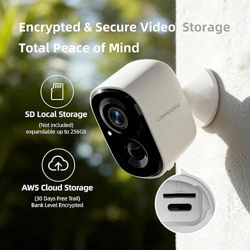CINMOORE 2.5K Wireless Home Security Cameras 2-Pack, Outdoor WiFi Non-Subscription AI Person Detection, 4MP Color Night Vision, Full Duplex 2-Way Audio, IP66 Waterproof Battery Powered, U.S. AWS Cloud thumbnail 6