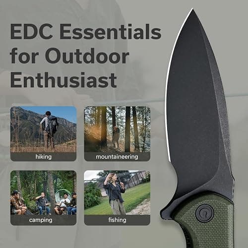 CIVIVI Mini Praxis Folding Pocket Knife, 2.98" D2 Steel Blade, OD Green | G10 Handle with Pocket Clip, Safety Liner Lock, Small EDC Knife for Camping Hiking Survival C18026C-1 thumbnail 6