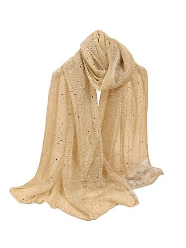 Floerns Women's Sequin Bandana Square Scarf Silk Scarves Mesh Shawl and Wrap for Evening Dresses - Image 1