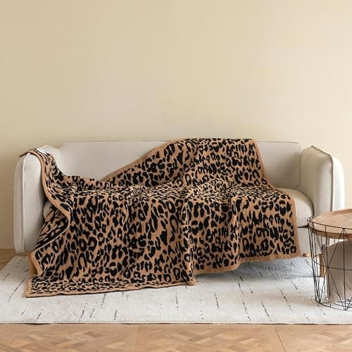MH MYLUNE HOME Ultra Soft Leopard Throw Blanket Plush, Brown, 50"x60" | Reversible Cheetah Print Blanket, Comfy Fluffy Fuzzy Plush Blanket Throws for Couch Bed, Cozy Blankets for Women Gift thumbnail 2