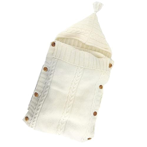 XMWEALTHY Newborn Baby Wrap Swaddle Blanket Knit Sleeping Bag Receiving Blankets Stroller Wrap for Baby(Black Grey) (0-6 Month) thumbnail 3