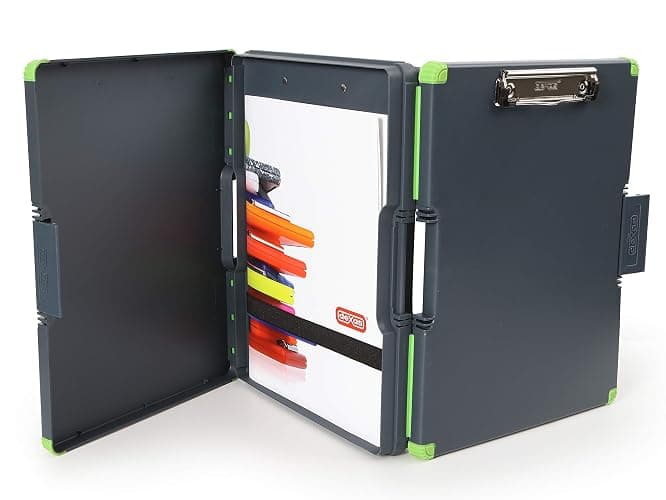 Dexas Duo Clipcase, Double Sided Clipboard Design, Portable Clipboards 13”x10” Gray/Green, Combine Style and Functionality Office Supplies for Nursing, School, Work, Trades, Home Office thumbnail 5