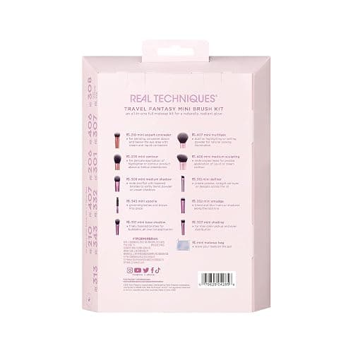 Real Techniques Kit de mini-pinceaux Real Technique Travel Fantasy, pinceaux de maquillage pour fard à paupières, surligneur, contour,ensemble de 11 pièces thumbnail 10