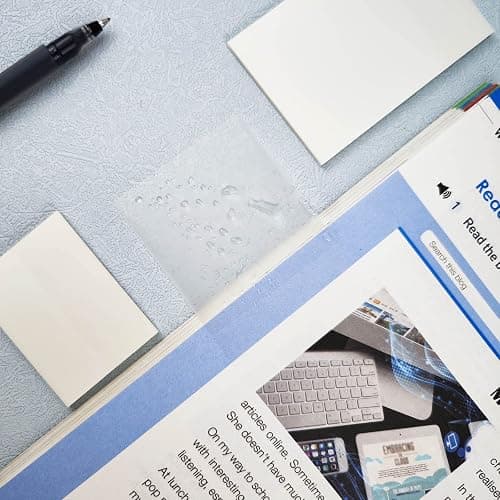 Bsrbock Transparent Sticky Notes 650 Sheets, Clear Sticky Notes, See Through Invisible Translucent Sticky Note for School, Office 13 Packs, (1.5"x1.5", 3"x1", 3"x2", 3"x3", 3"x4",3"x5") thumbnail 7