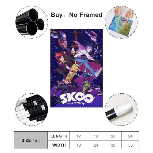 YAOWEI SK8 The Infinity Anime Posters Canvas Poster Wall Art Picture Prints Hanging Photo Gift Idea Decor Home Posters Artworks 16x24inch(40x60cm) thumbnail 2