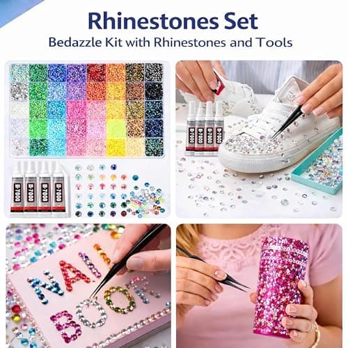 Badazzle Kit 40 Colors 35000PCS Bedazzled Kits Resin Jelly Flatback Rhinestones, Book Bedazzling Kit Bazzling Kits Small Gems with Tools Bedazzle Gems for Bedazzling Crafts & DIY Projects for Adults thumbnail 5