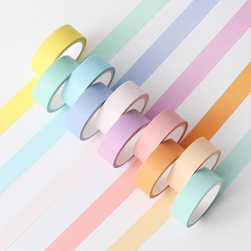 Mr. Pen- Washi Tape Set, 10 Rolls, 5.5 Yards/Roll, Washi Tape for Scrapbook | Arts, Crafts, Journals and Planners, Pastel Harmony thumbnail 9