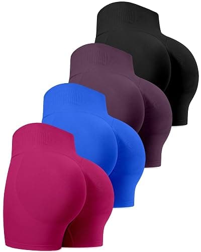 CHRLEISURE Workout Shorts Sets for Women, High Waisted Butt Lifting Scrunch Butt Sports Seamless Gym Shorts - Image 1