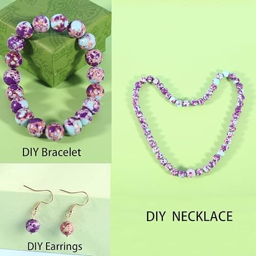 ALZLDYS Purple-Blue Imperial Jasper Beads 62pcs 6mm Stone Beading Loose Gemstones Hole Size 1mm DIY Smooth Bead for Bracelet Necklace Earrings Jewelry Making thumbnail 5