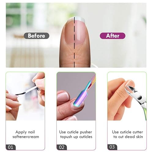 Cuticle Trimmer Cuticle Remover with Cuticle Pusher, XUNXMAS Professional Stainless Steel Durable Pedicure Manicure Tools Cutter Nipper Scissor Clipper for Fingernails and Toenails Dead Skin thumbnail 7