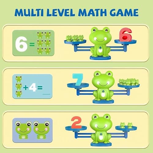 Snugzy Frog Balance Counting Toys Math Games Balance Scale for Kids Kindergarten Learning Games Educational Toys Gifts for Boys Girls Age 3+ (93 PCS) thumbnail 6