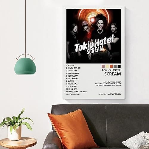 CHAUE Tokio Hotel Posters Scream Album Cover Poster for Bedroom Aesthetic Canvas Art Wall Decor 12x18inch(30x45cm) thumbnail 4
