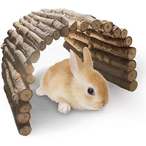 PINVNBY Extra Large Wooden Bunny Ladder Bridge (25 x 15 inches), Rabbits Hideout, House, Tunnel, Rodents Chew Toys for Guinea Pig, Chinchillas, Hedgehogs, Ferrets, Rat - Image 1