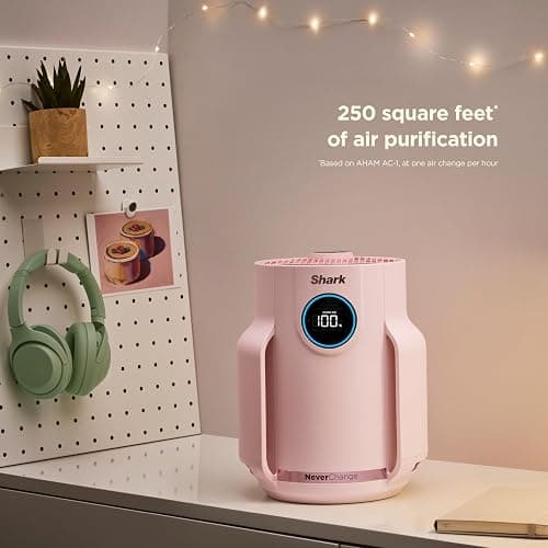 Shark NeverChange Compact Pro Air Purifier, HP072PK, Quartz | For Bedroom, Nursery, Home Office, Dorm, HEPA-Exceeding Filter, Captures Pollutants, Pet Dander, Dust, Odor, Smoke, and More thumbnail 4