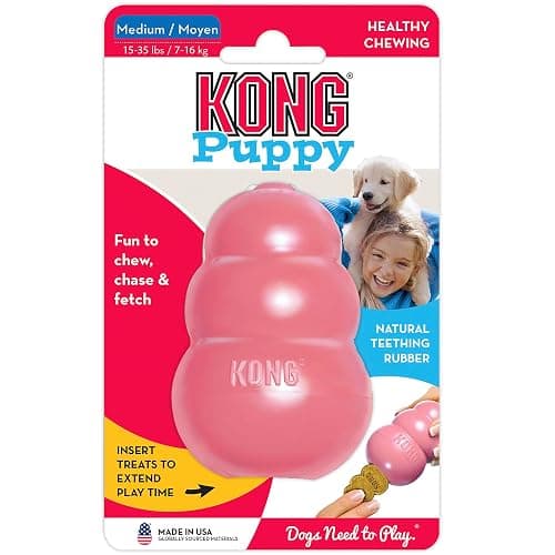 KONG - Puppy Toy Natural Teething Rubber - Fun to Chew, Chase and Fetch - for Small Puppies - Pink thumbnail 10