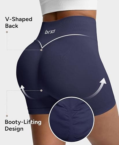 BRXL Workout Shorts Women 2.5"/ 3.6" Scrunch Butt Biker Shorts Tummy Control Seamless High Waisted Gym Shorts thumbnail 4