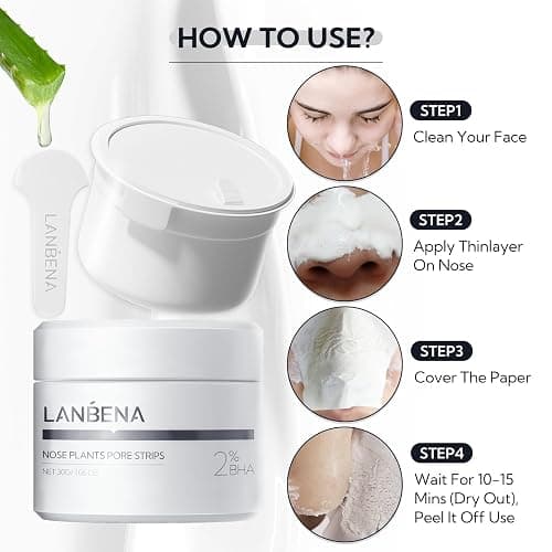 LANBENA Blackhead Remover - Peel Off Mask for Nose & Face, Blackhead Removal Kit 1.05oz thumbnail 6