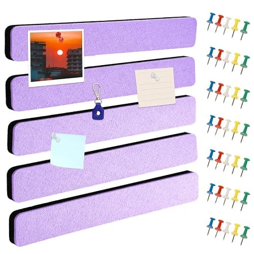 Bulletin Board Cork Board Cork Boards for Walls Cork Board for Office Pin Board Bulletin Boards for Walls (Light Purple) - Image 1