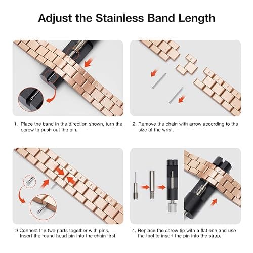 OMIU Thin Band Compatible with Apple Watch 40mm 38mm 41mm 42mm 44mm 45mm 49mm, Premium Stainless Steel Metal Replacement Adjustable Wristband Strap for iWatch Ultra SE Series 9/8/7/6/5/4/3/2/1 Women thumbnail 5