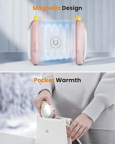 Gaiatop Magnetic Hand Warmers Rechargeable 2 Pack, 3 Settings Cute Pocket Penguin, Fast Hot Hands Reusable Portable Electric Heater for Camping Hunting Golf, Stocking Stuffers Gifts for Women Men thumbnail 4
