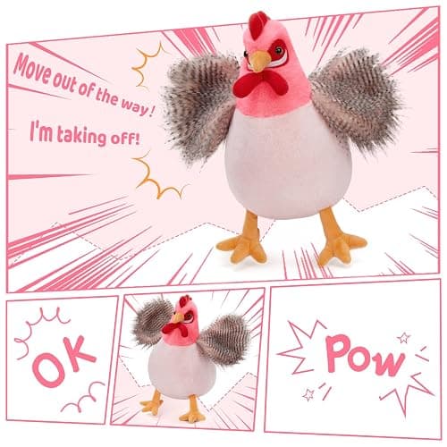 MaoGoLan 8Pcs Chicken Stuffed Animals, Stuffed Laying Hen Chicken Plush Toys with 3 Babies Chickens and 3 Eggs,1 Nest House Plush Set, Cute and Soft Farm Stuffed Animals Gift for Kids,Girls,Boys,Pink thumbnail 3