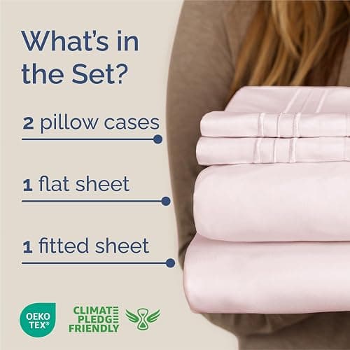 King Size 4 Piece Sheet Set - Comfy Breathable & Cooling Bed Sheets Set - Hotel Luxury Bedding for Women, Men, Kids, Teens, Boys & Girls - Deep Pockets, Soft, Wrinkle Free - Oeko-Tex - Lavender Pink thumbnail 2