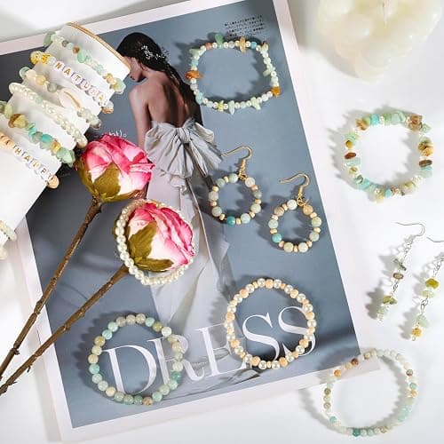 Funtopia Jewelry Making Kit for Adults, 1562pcs Natural Stone Beads Bracelet Making Kit, Jewelry Making Supplies Gemstone Crystal Marble Beads for DIY Craft Bracelet Necklace Earrings thumbnail 3