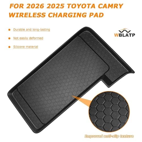 Center Console Wireless Charging Non Slip Mat for 2026 2025 Toyota Camry Accessories Anti-Slip Wireless Charger Protective Pad Phone Charge Area Charging Protection Heat Insulating Silicone Material thumbnail 4
