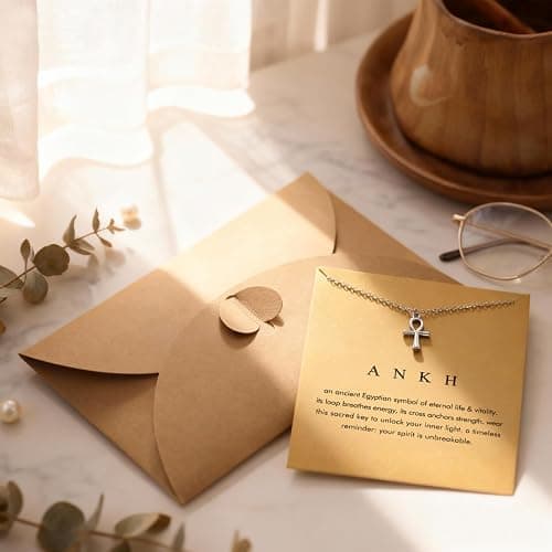 Dainty Silver Necklace for Women - Ankh Jesus Horse Celtic Cross Necklace for Women, Dainty Charm Spider Christian Gifts for Friends Sister Mom, Birthday, Christmas, Mother's Day, Graduation Gifts thumbnail 4