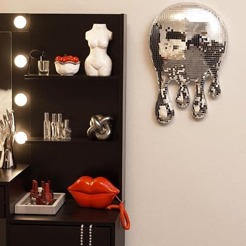 Reimagine Discovery Drippy Disco Ball Decor, Wall Decor Aesthetic with Maximalist, Unique & Funky Style, Cool Room Decor for Bar Carts, Melted Disco Ball Abstract Wall Art, Perfect for Modern Homes thumbnail 8