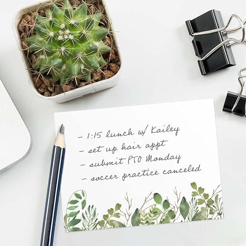 Watercolor Wild Greenery Sticky Note Pads / 4" x 3" Botanical Sticky Notes/Set of 6 Pads / 50 Sheets Per Pad/Three Unique Designs/Made in The USA thumbnail 2