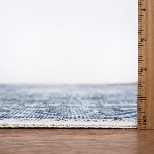 Bloom Rugs Washable Non-Slip 8' x 10' Rug - Blue/Gray Traditional Area Rug for Living Room, Bedroom, Dining Room, and Kitchen - Exact Size: 8' x 10' thumbnail 2