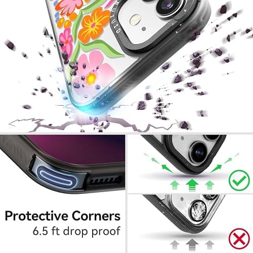 casevivid Magnetic for iPhone 11 Magsafe Case Cute Aesthetic - Durable Fashion Funny Phone Case - Girly Passion Flower Pattern Print Cover Design for Woman Girl 6.1 inches Black thumbnail 4
